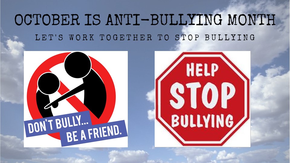 anti-bullying images with stop sign